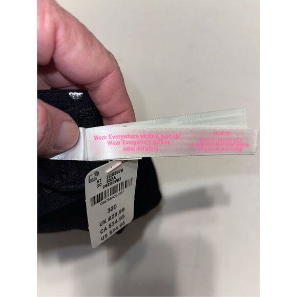 PINK Wear Everywhere Wireless Push-up Bra 32C NWT A8 - Picture 6 of 6